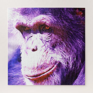 Quebra-cabeça Smiling Chimpanzee Wild Animals Art