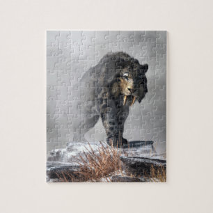 Quebra-cabeça Smilodon Fatalis no inverno