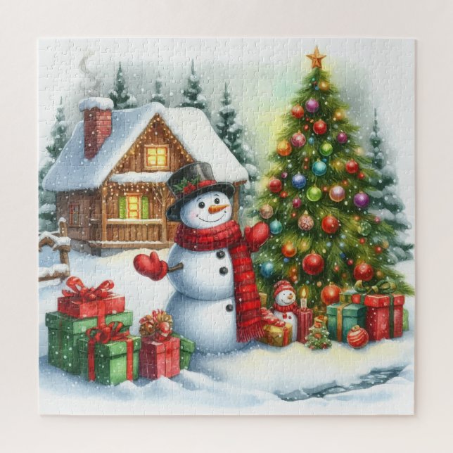Quebra-cabeça Snowman Natal (Vertical)