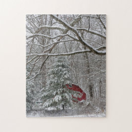 Quebra-cabeça Snowy Red Barn