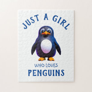 Quebra-cabeça Só uma garota que ama Pinguins