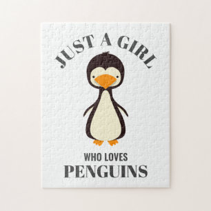 Quebra-cabeça Só uma garota que ama Pinguins
