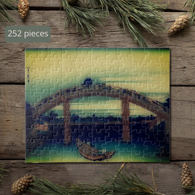 Quebra-cabeça Sob a ponte de Mannen, por Hokusai (Criador carregado)