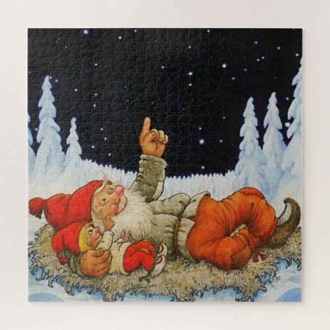 Quebra-cabeça “Sob as Estrelas” Gnomos por Jenny Nystrom (Horizontal)