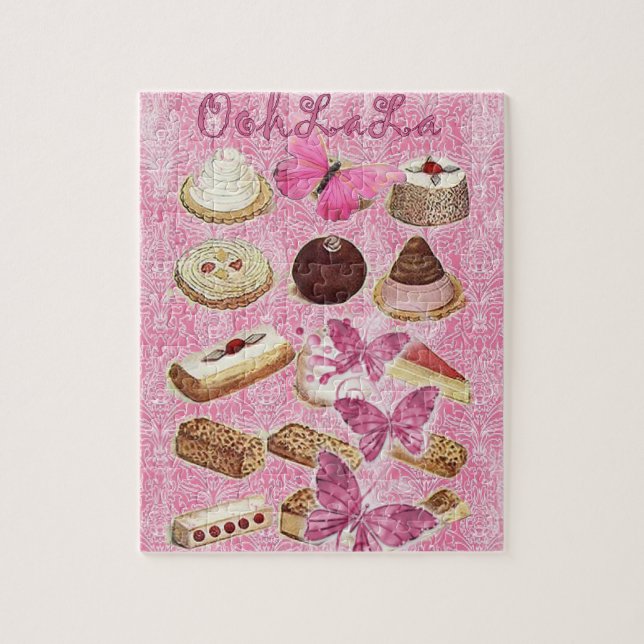 Quebra-cabeça sobremesa francesa do bolo dos biscoitos da (Vertical)