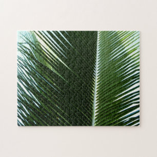 Quebra-cabeça Sobreposição das bordas das palmas Abstrato Verde
