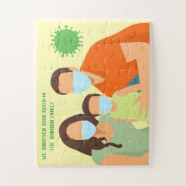 Quebra-cabeça Sobrevivemos À Família Covid 19 Em Máscaras