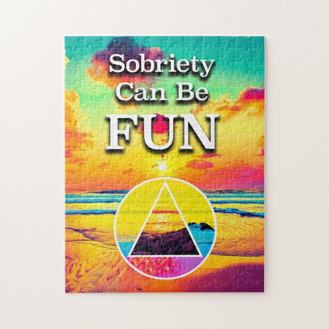 Quebra-cabeça Sobriedade Pode Ser Divertida Slogan de Recuperaçã (Vertical)