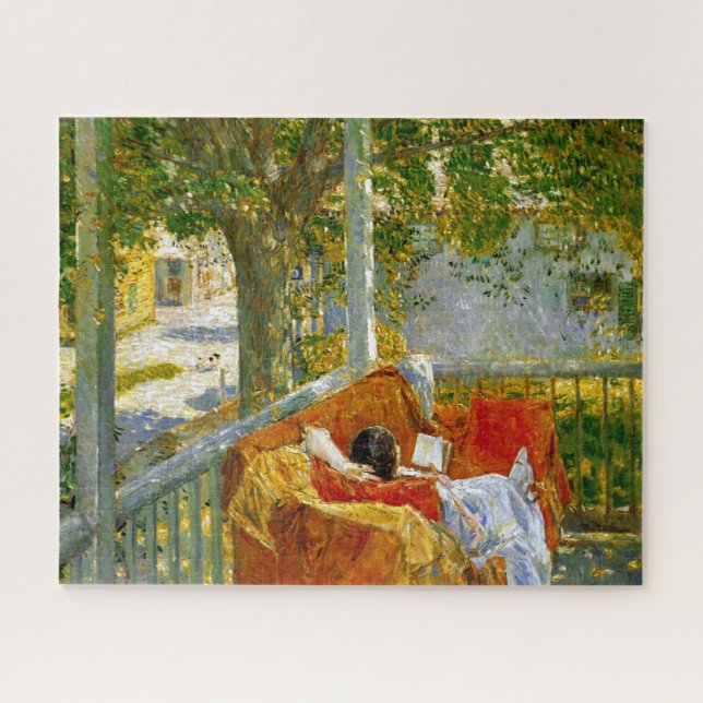 Quebra-cabeça Sofá no Porch, Cos Cob de Frederick Hassam (Horizontal)