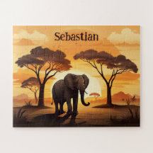 Sol em savana elefante personalizado