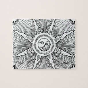Quebra-cabeça Sol Estrelas Antigo Céu Noturno Zodíaco Medieval