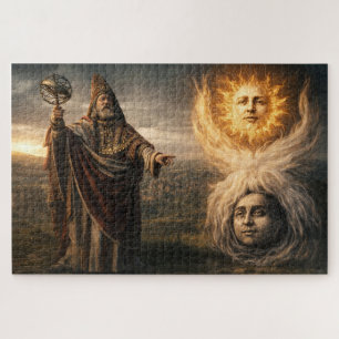 Quebra-cabeça Sol, Lua, Hermes Trismegistus Astrologia 