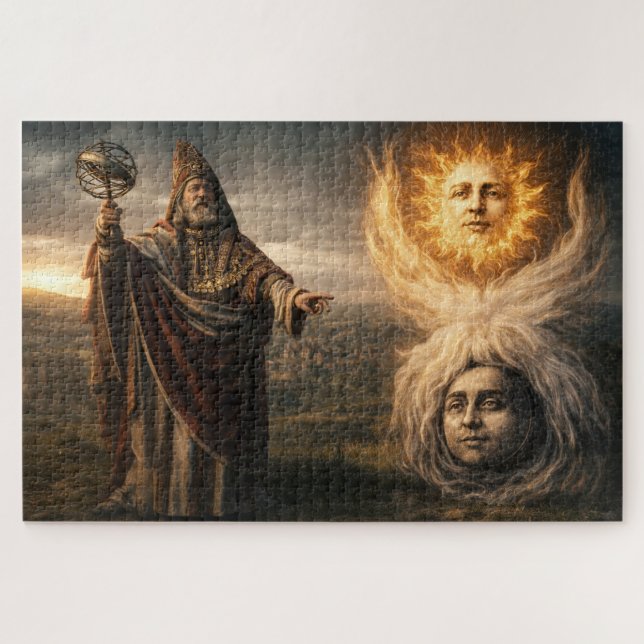 Quebra-cabeça Sol, Lua, Hermes Trismegistus Astrologia  (Horizontal)