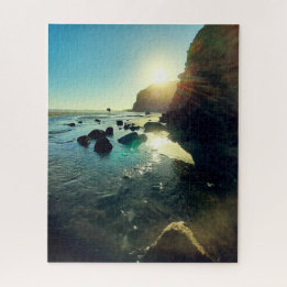 Quebra-cabeça Sol romântico à noite em Bethells Beach Photo