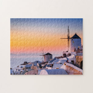 Quebra-cabeça Sol vibrante em Oia, Santorini