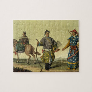 Quebra-cabeça Soldados das bandeiras do Mongolian oito do milita
