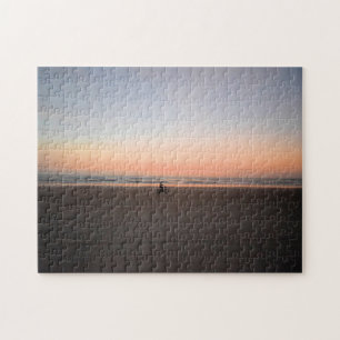 Quebra-cabeça Solitário Sunrise Bike Ride on the Beach - 11x14