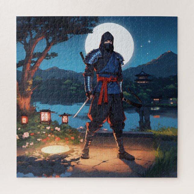 Quebra-cabeça Sombra do Shinobi: Busca Ninja da Lua da Meia-Noit (Vertical)