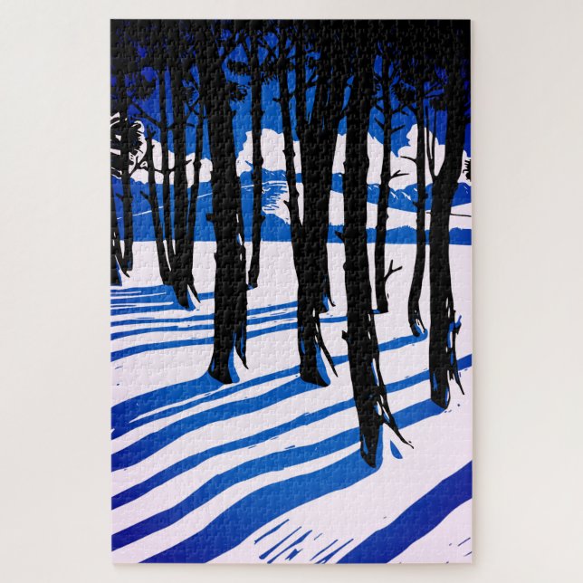 Quebra-cabeça Sombras da Floresta de Inverno – Natureza Minimali (Vertical)