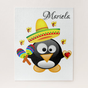 Quebra-cabeça Sombrero Penguin Hearts Happy Namora