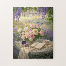 Quebra-cabeça Sonhador Floral santuário batido ouro hora luz