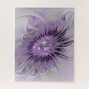 Quebra-cabeça Sonho de Flor de Lavanda Arte Fractal Abstrato Mod