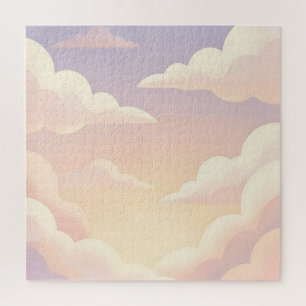 Quebra-cabeça Sonho de Nuvens Pastéis Suaves Céu Rosa Lavanda