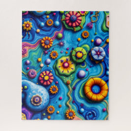 Quebra-cabeça Sonho Floral Psicodélico - Flor Colorida