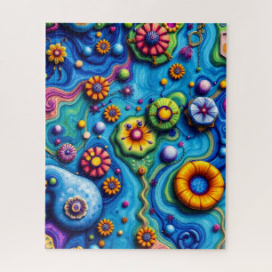 Quebra-cabeça Sonho Floral Psicodélico - Flor Colorida
