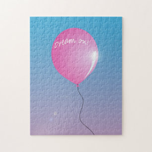 Quebra-cabeça Sonho no balão Cor-de-Rosa de Cotação em uma inspi