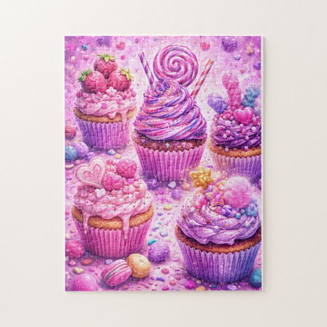 Quebra-cabeça Sonhos de Açúcar: Delícia de Cupcake de Doce (Vertical)