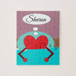 Quebra-cabeça Sonhos de coração roxos e verdes: