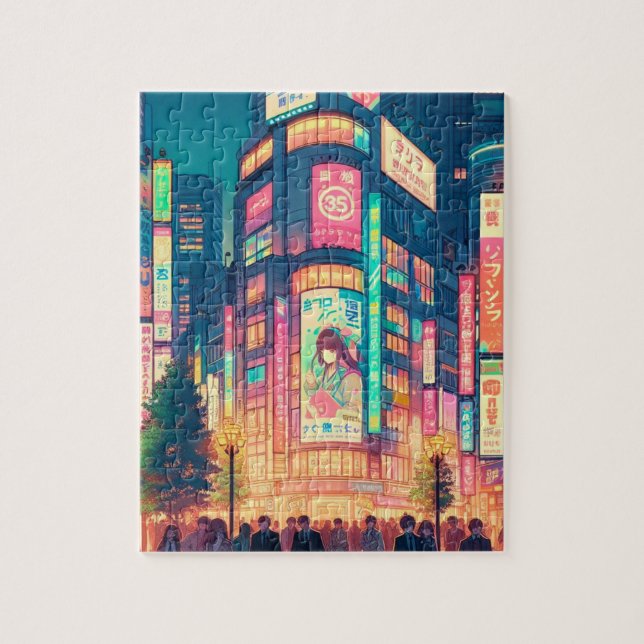 Quebra-cabeça Sonhos Neon de Shibuya (Vertical)
