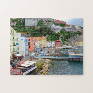 Quebra-cabeça Sorrento Marina Grande Praia Colorida na Itália