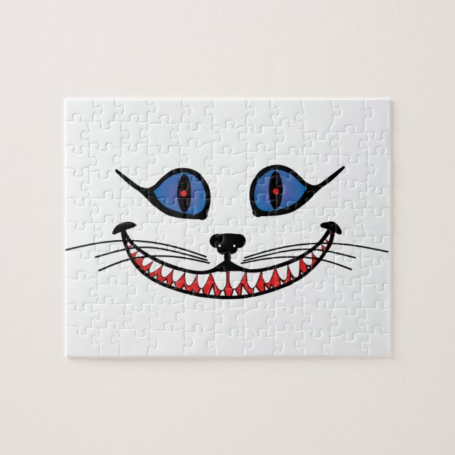 Quebra-cabeça Sorriso do Gato de Cheshire  AZUL (Horizontal)