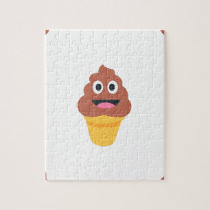 Quebra-cabeça sorvete cone poo emoji