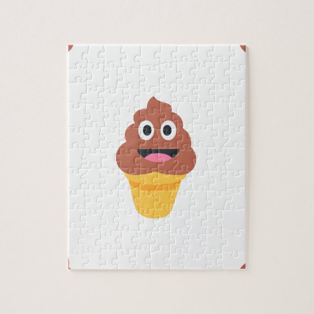 Quebra-cabeça sorvete cone poo emoji (Vertical)