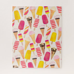 Quebra-cabeça Sorvete de Aquarela de Verão Doce