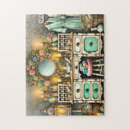 Quebra-cabeça Spa Vanity Shabby Chic Wellness Cabinet