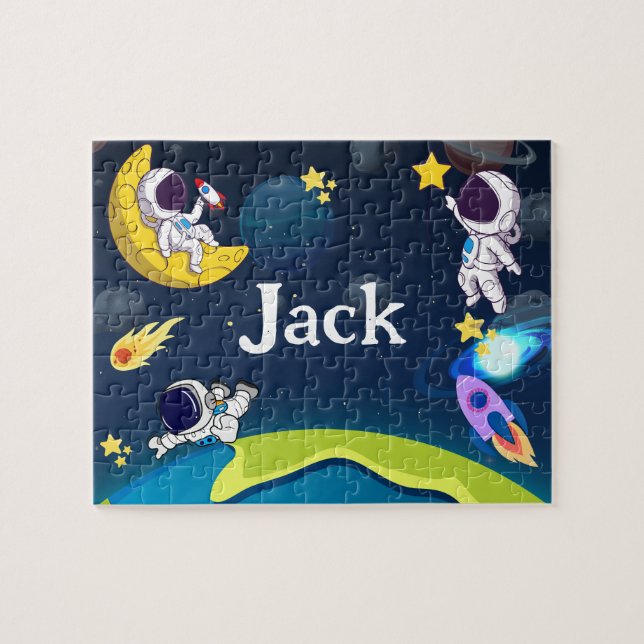 Quebra-cabeça Space Child Name Puzzle (Horizontal)
