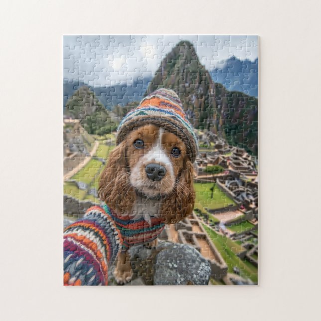 Quebra-cabeça Spaniel de Suéter Machu Picchu (Vertical)