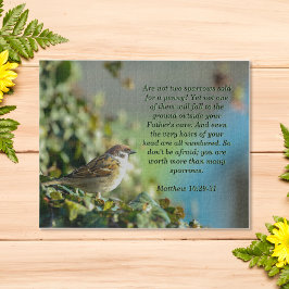 Quebra-cabeça Sparrow com verso bíblia de Matthew 10:29-31