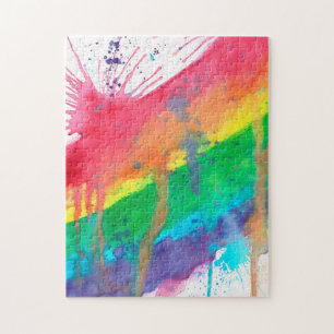 Quebra-cabeça Splatter da pintura do arco-íris