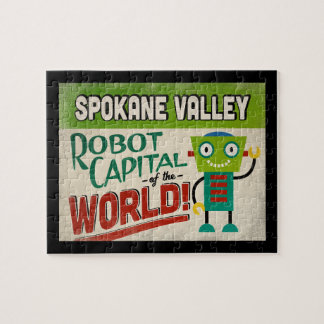 Quebra-cabeça Spokane Valley Washington Robot - Funny Vintage