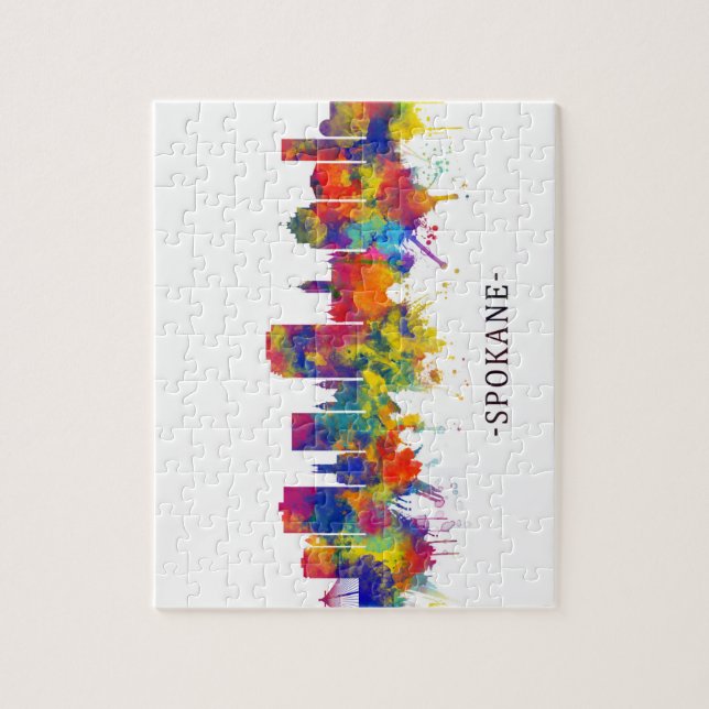 Quebra-cabeça Spokane Washington Skyline (Vertical)