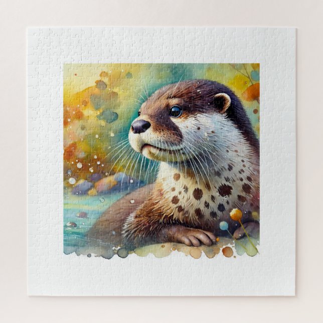 Quebra-cabeça Spotted Neck Otter 230824AREF106 - Watercolor (Vertical)