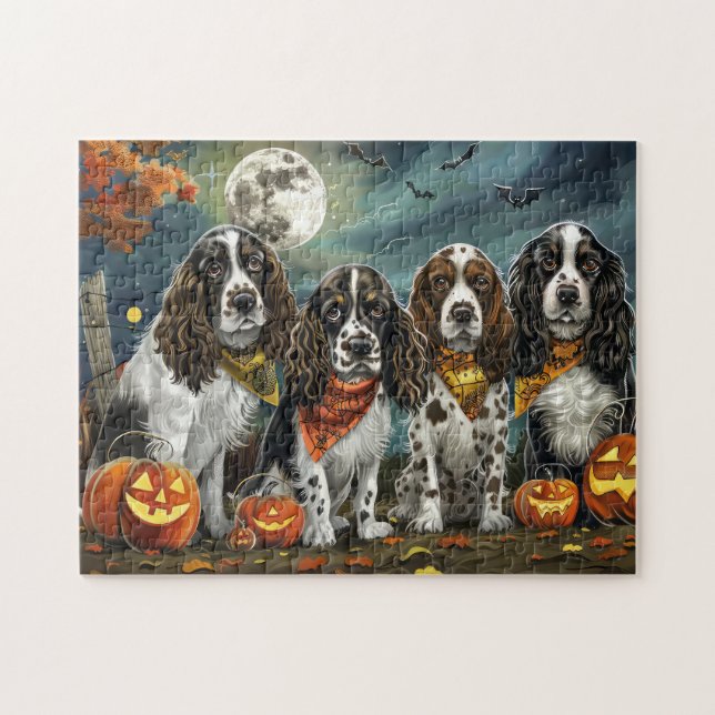 Quebra-cabeça Springer Spaniel Halloween Spooky (Horizontal)