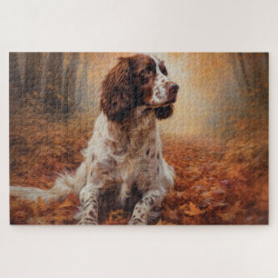 Quebra-cabeça Springer Spaniel no Outono Folhas Caídas Inspiram
