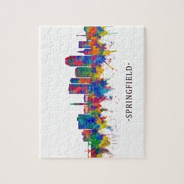 Quebra-cabeça Springfield Massachusetts Skyline (Vertical)