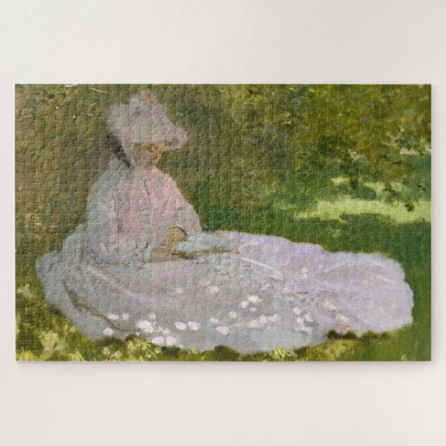 Quebra-cabeça Springtime, Impressionist Portrait, Claude Monet (Horizontal)